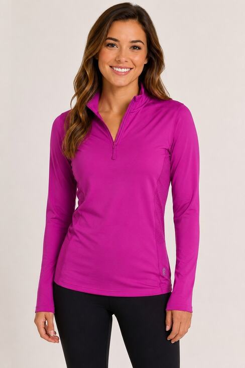 Free Country Tops - Free Country Magenta UPF 50 Active Pullover Women's Small NWT Stretch